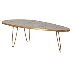 Retro Ceramic and brass coffee table