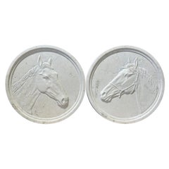 Marble Round Wall Plaques Of Horseheads