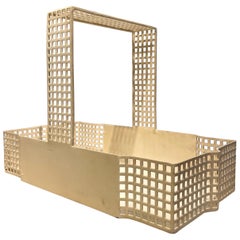Retro White Lacquered Metal Basket by Josef Hoffman for Bieffeplast, 1980s