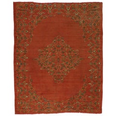 Antiker türkischer Oushak-Teppich im traditionellen Stil