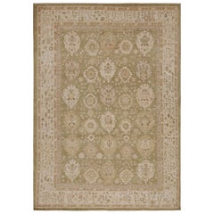 Rug & Kilim’s Oushak Style Rug In Chartreuse Green With Geometric Pattern