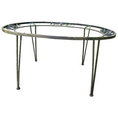 Vintage Woodard Pinecrest Wrought Iron Oval Table