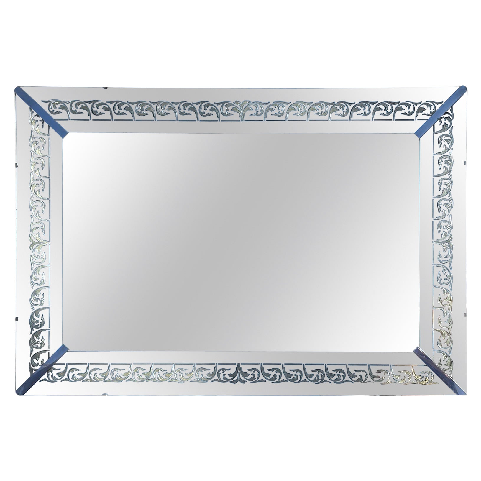 Maison Jansen Hollywood Regency Eglomise Mirror For Sale