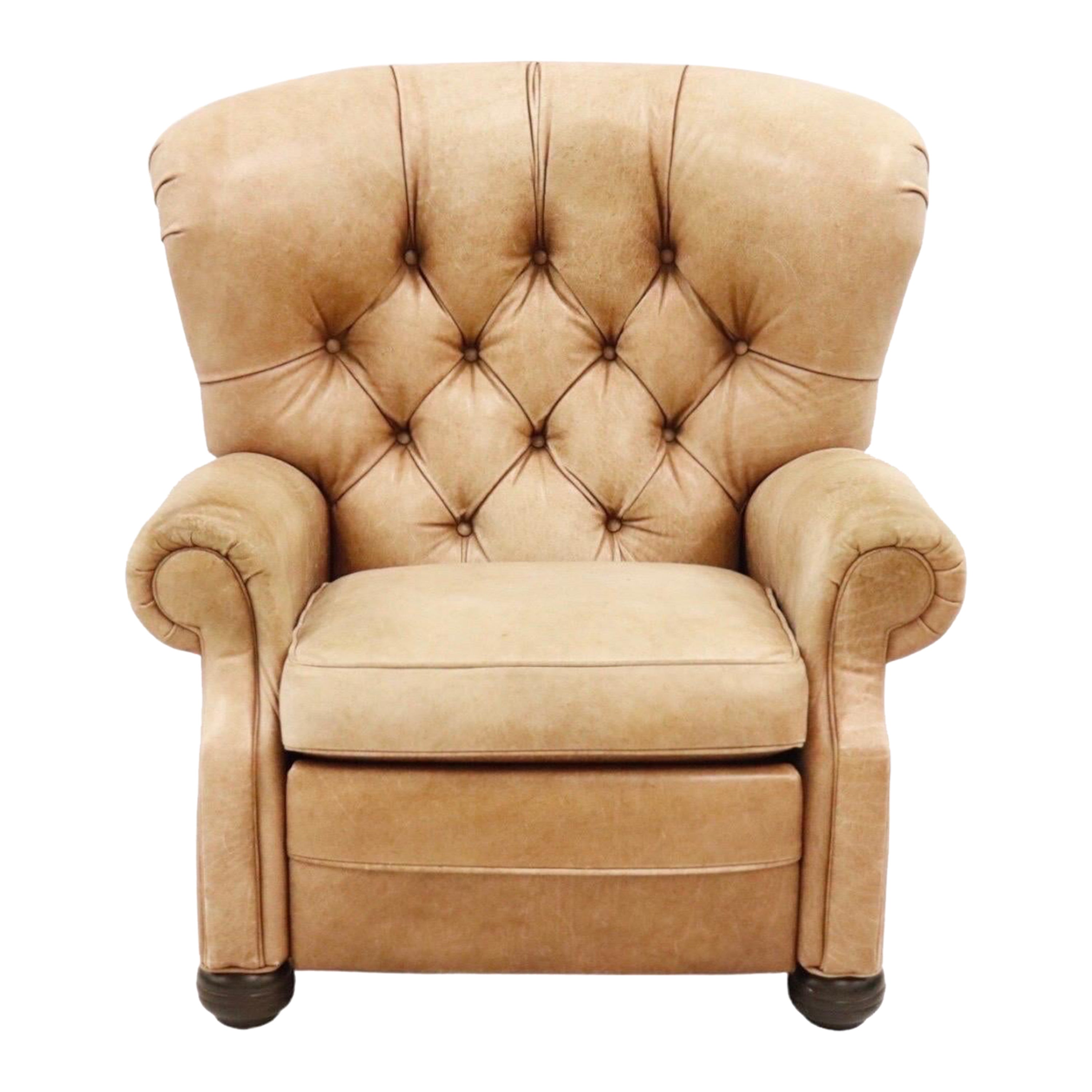 Reclining Leather Wingback Chair For Sale