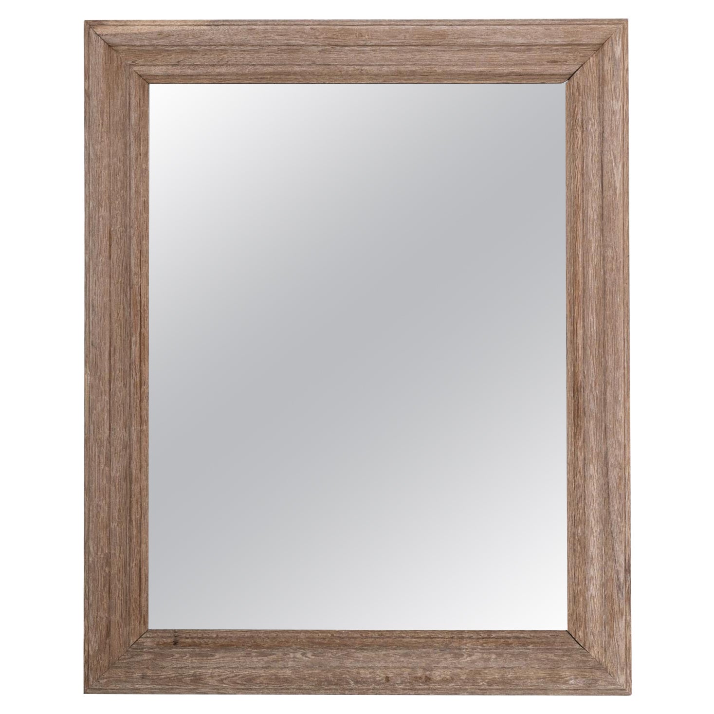 20th Century Belgian Bleached Oak Mirror