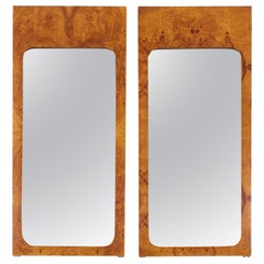 Lane Mid Century Burlwood Mirrors - Pair