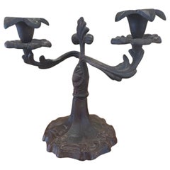 Retro Candelabra With Ornate Detailing and Floral Design.