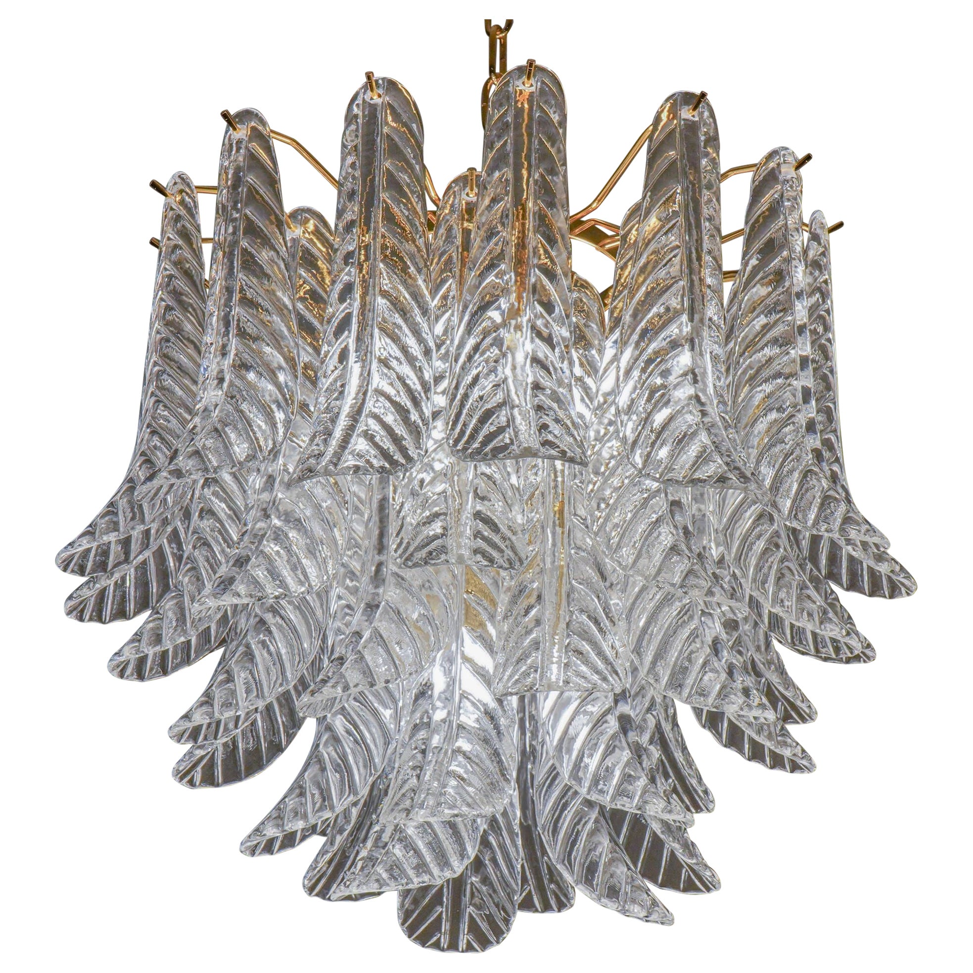Veneziana 5 tiers chandelier. 41 Clear glass piece . Piattelli design. UL listed For Sale