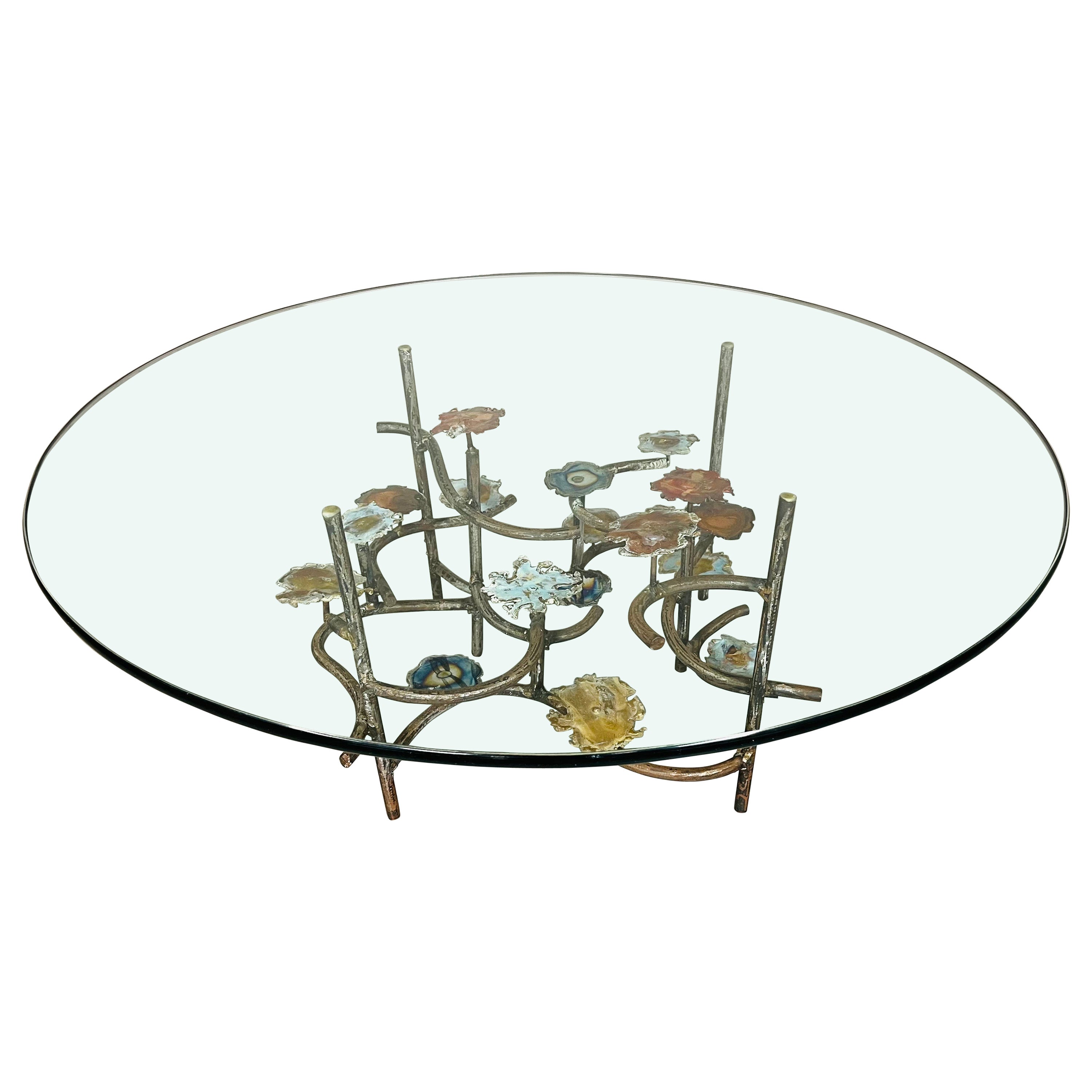 Vintage Brutalist ‘Lily’ Cocktail Or Coffee Table After Silas Seandel  For Sale