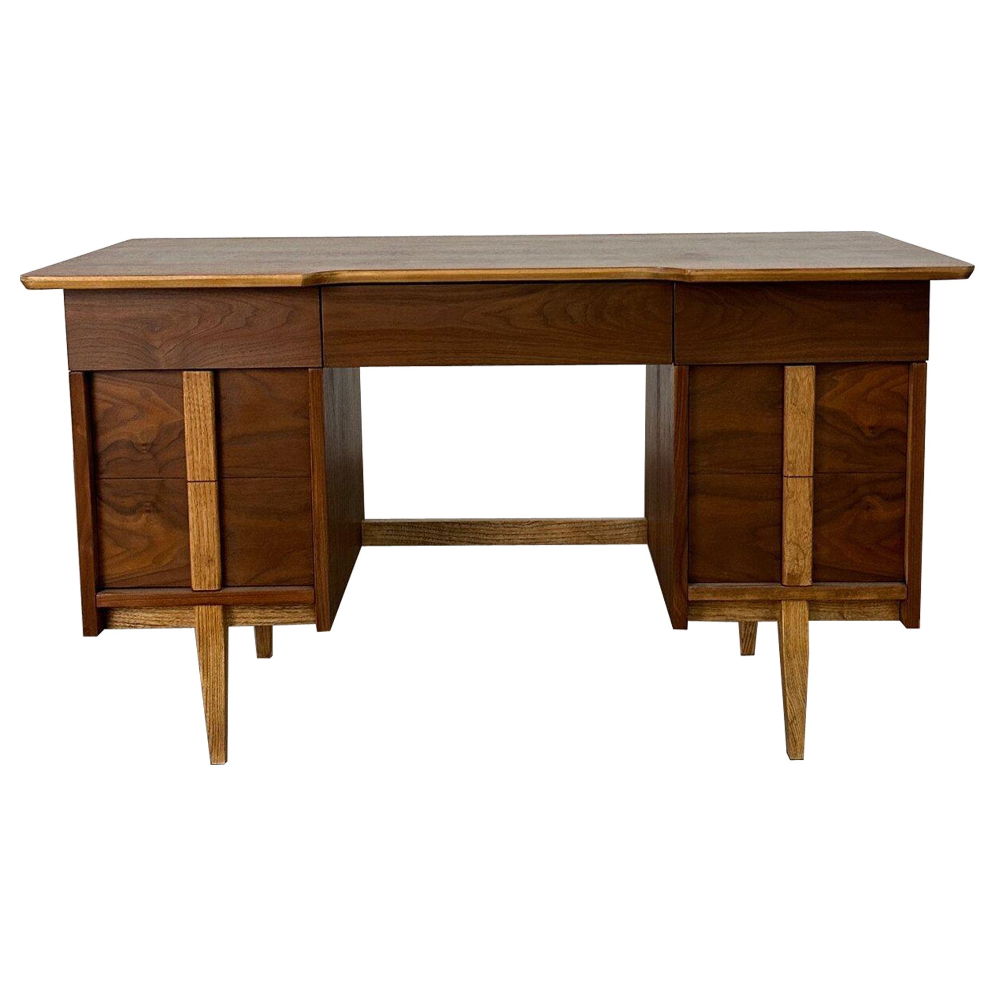 Two tone mid century desk For Sale