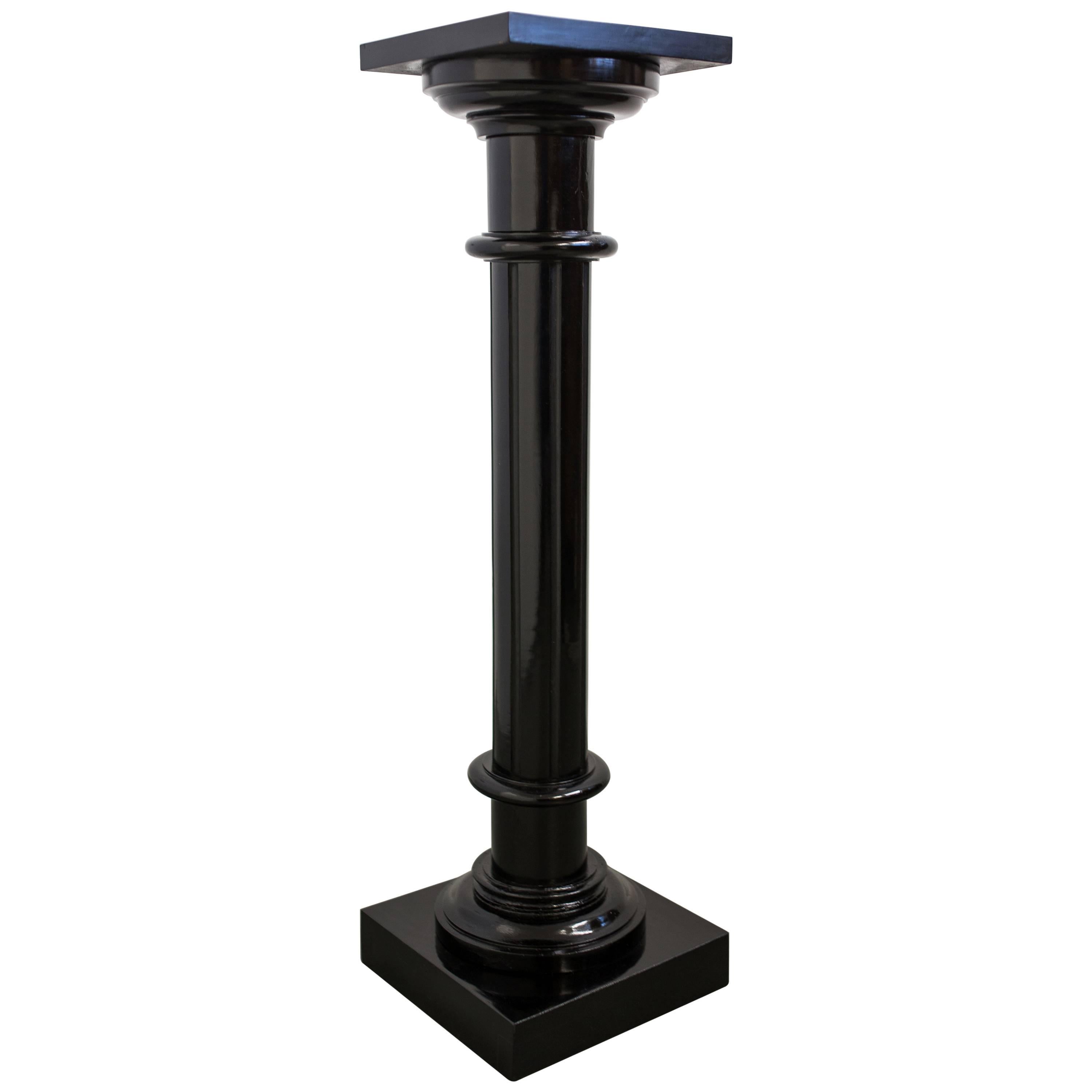 Ebonized Biedermeier Pedestal or Column, Mid-19th Century