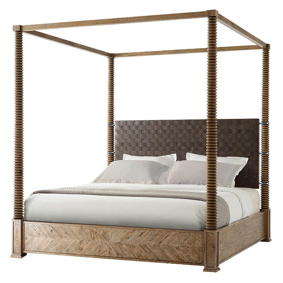 Modern European Four Post King Bed For Sale