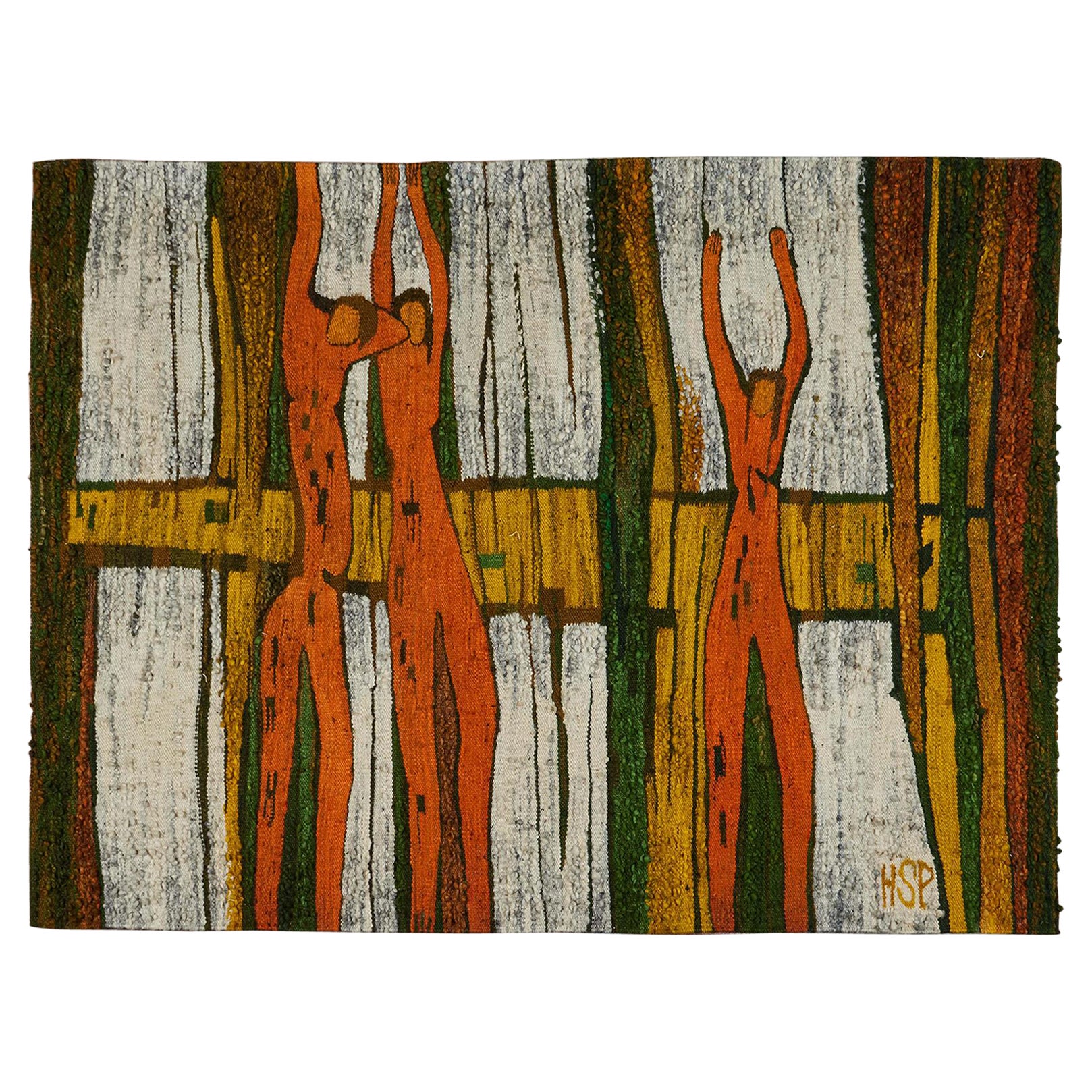 "The Bathers" Kilim Wall Hanging Tapestry For Sale