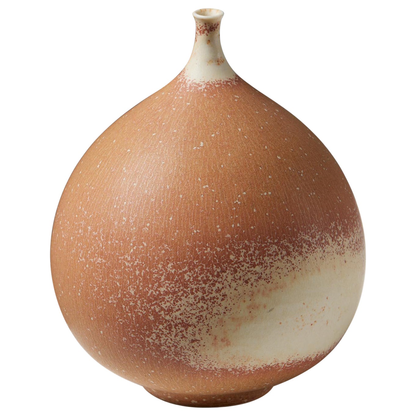Vase by Vivi Calissendorff, Sweden, 1970s, Apricot, Terra Cotta, Stonware, Tan For Sale
