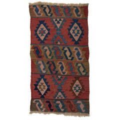 Panneau Kilim ancien "Mafrash" Shahsavan:: convient pour une table ou une suspension murale