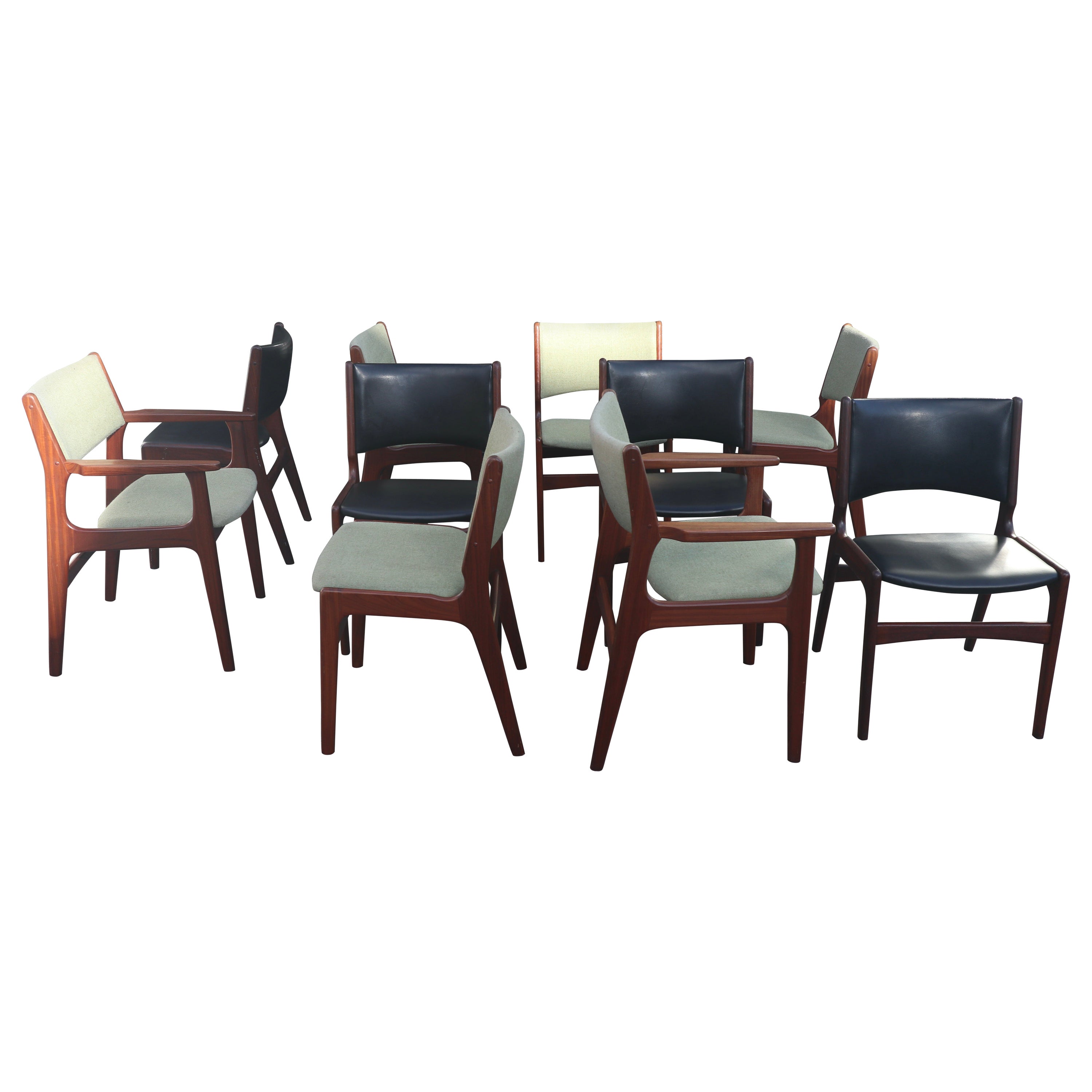 Dix chaises de salle à manger danoises Erik Buch « Modèle 89 » des années 1960  en vente