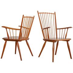 Albert Haberer pair of Arts and Crafts chairs, Germany, circa 1950
