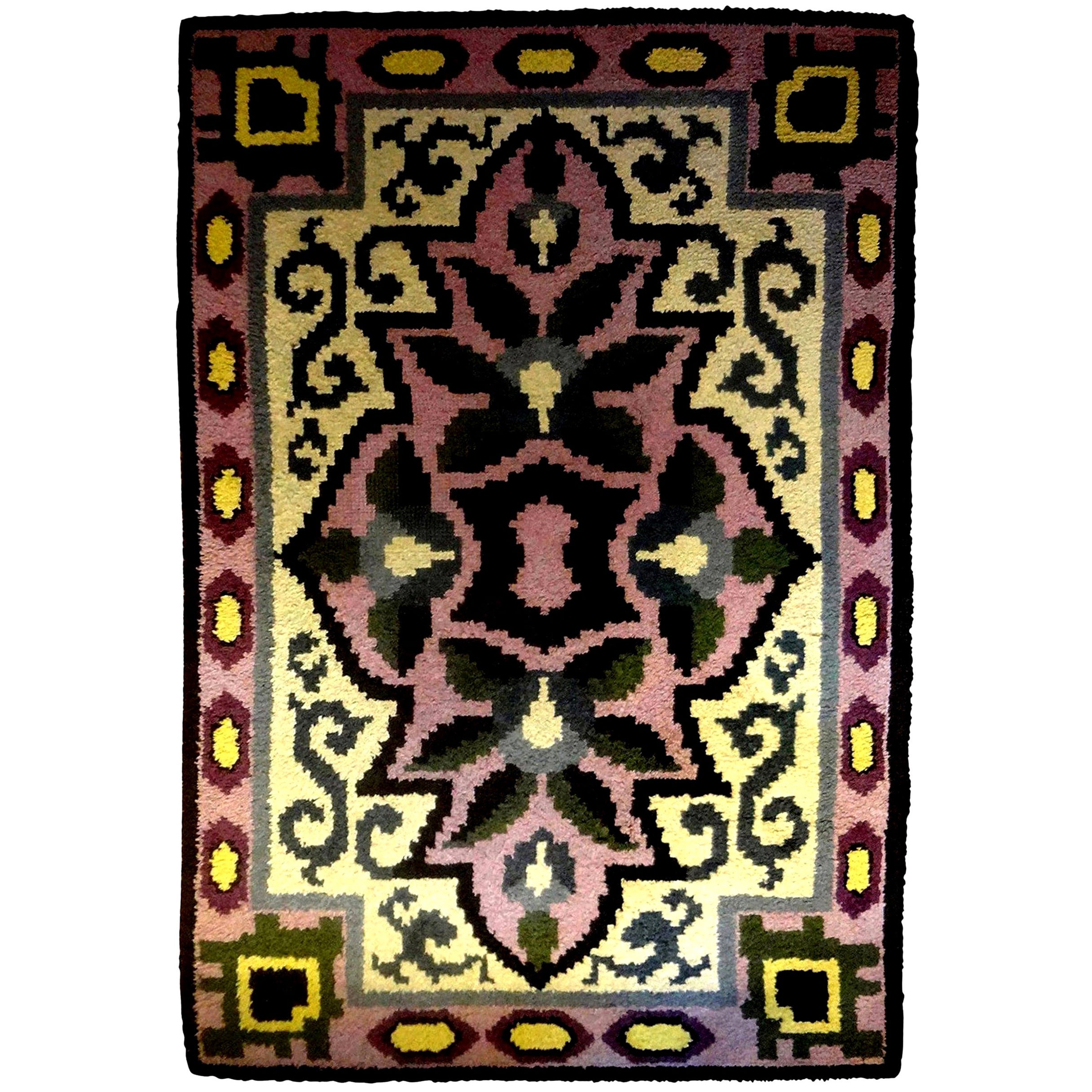 Vintage Art Deco Cubist Design Rug in the Style of Ivan da Silva Bruhns ...