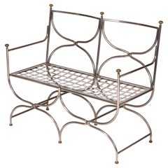 Used Steel And Brass Bench Jansen House