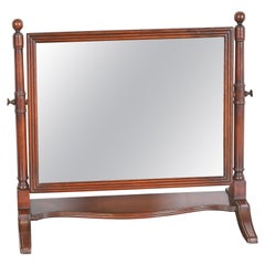Kindel Furniture Georgian Carved Mahogany Dresser Top or Vanity Swing Mirror