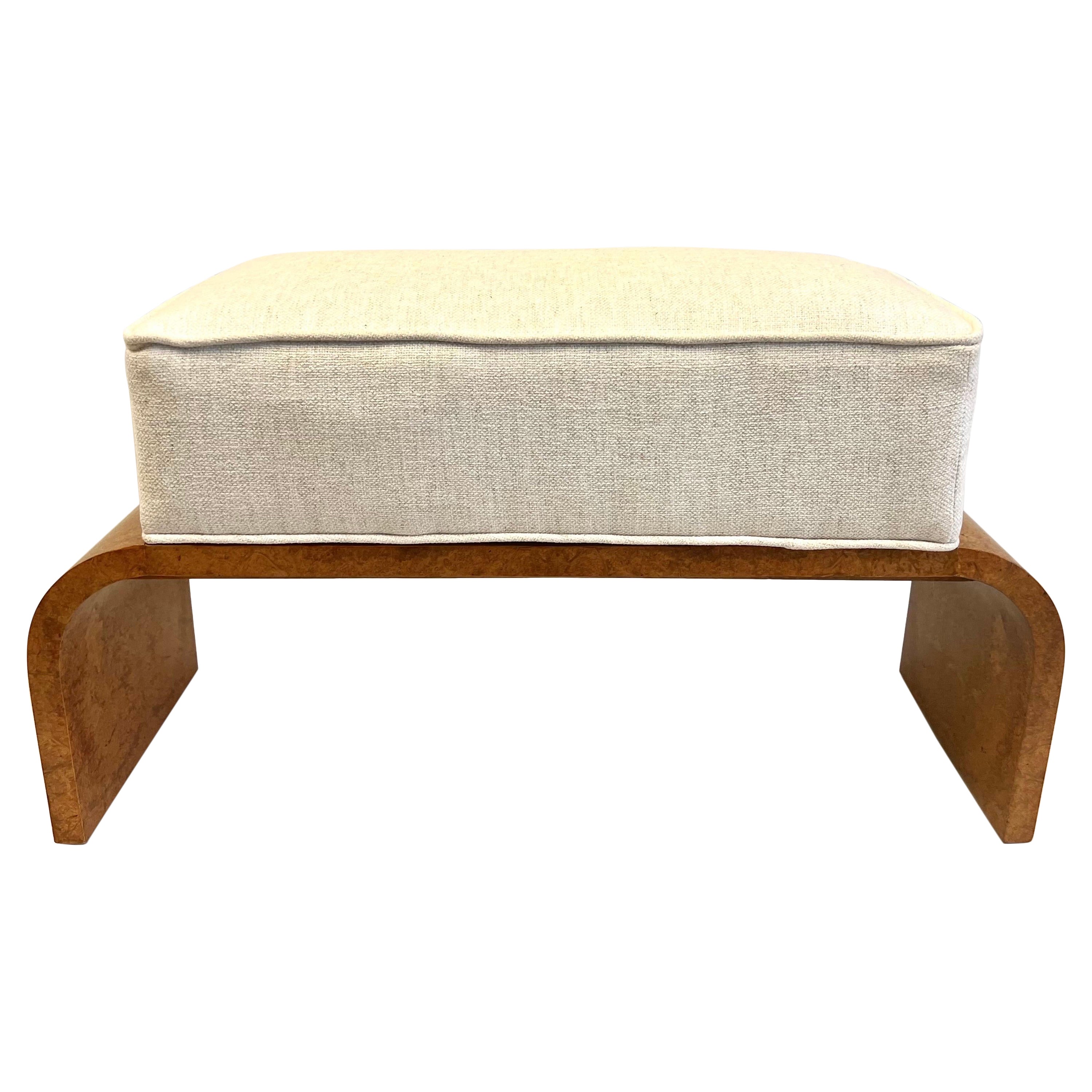 French Art Deco Burled Walnut Bench by Michel Roux-Spitz circa 1925