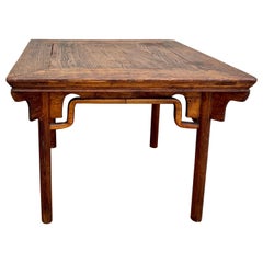 Vintage Chinese Elmwoods geschnitzt Spieltisch oder Esstisch