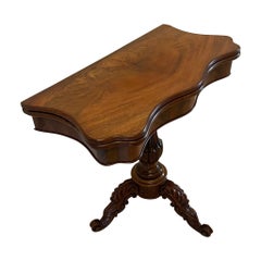 Antico tavolo da gioco/console in mogano figurato di qualità vittoriana
