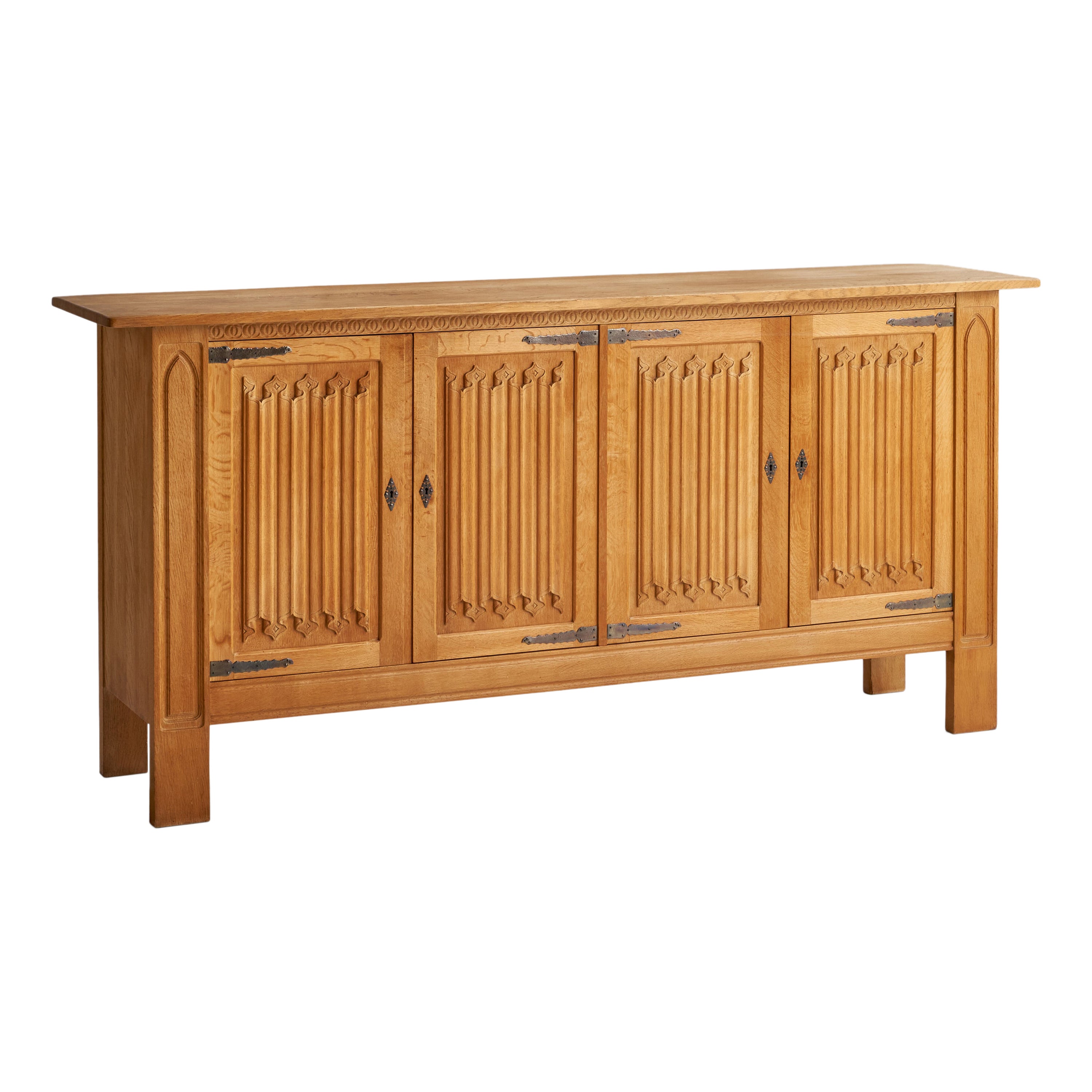 Cabinet de designer danois, Oak Oak, Iron, Danemark, années 1960