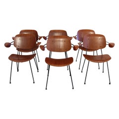 Rare set of 6 armchairs by Carlo Hauner for Forma. Italy, from the 1950s