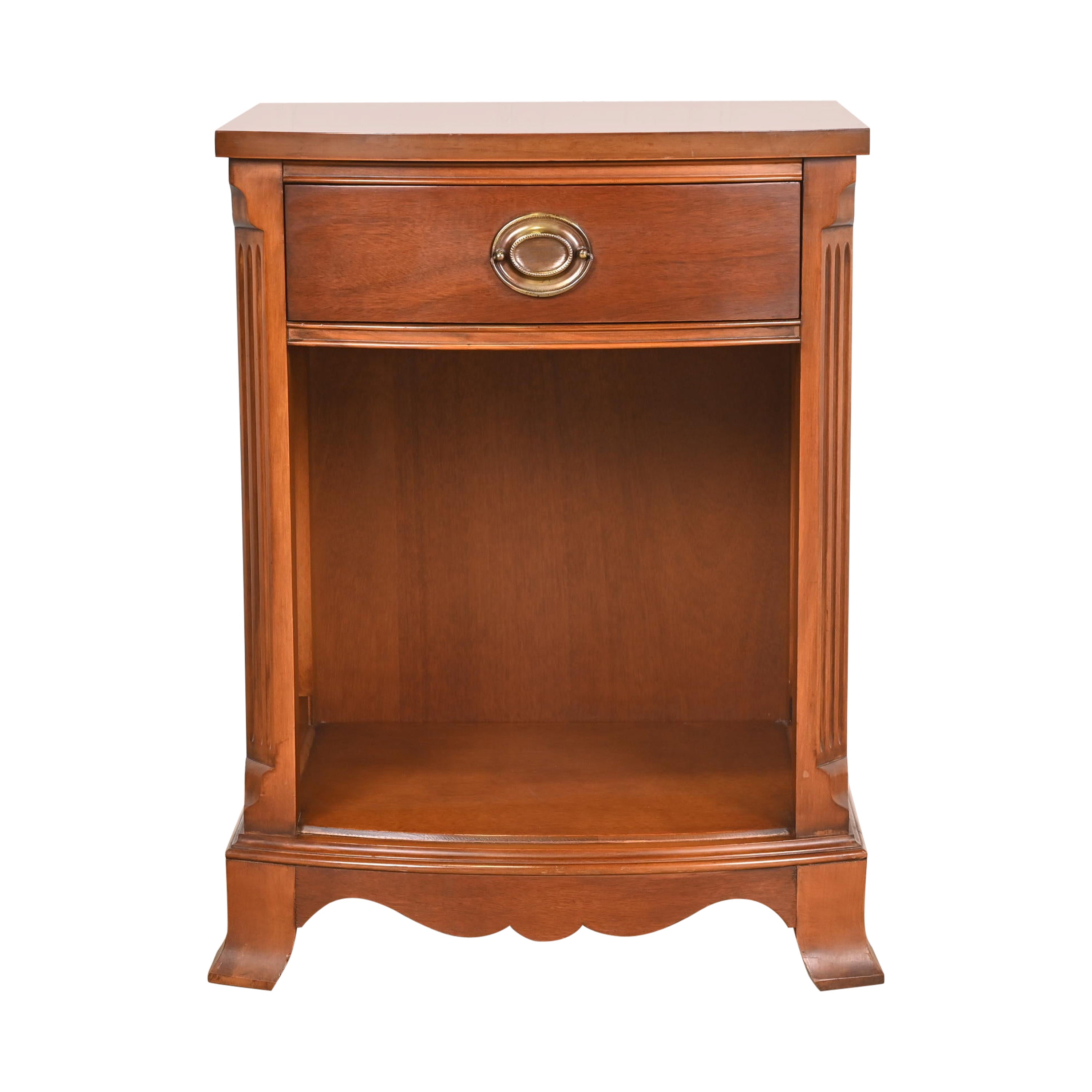 Drexel Georgian Carved Mahogany Nightstand, 1950s For Sale