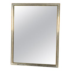 Romeo Rega, Used mirror with double brass frame and chrome. Italy 1970s