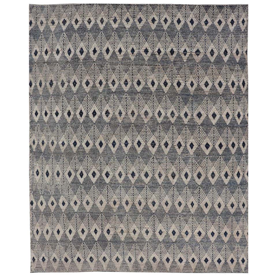 Woven Style Rug Keivan Woven Arts Large Scandinavian Inspired Design Rug in Blue, Tan ...