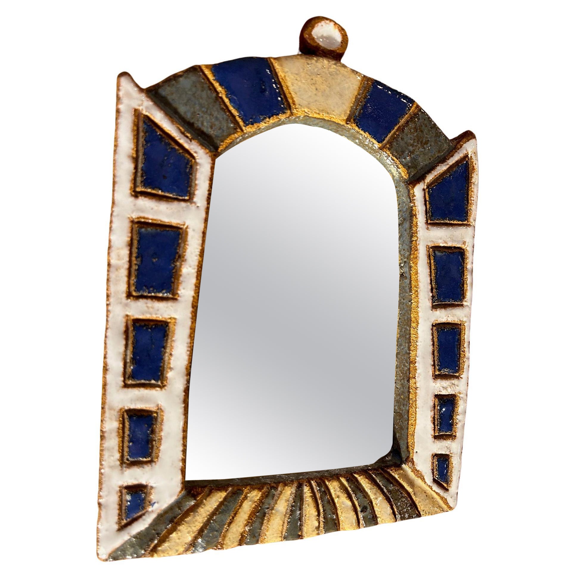 Ceramic Mirror by les Argonautes, France 1960s For Sale