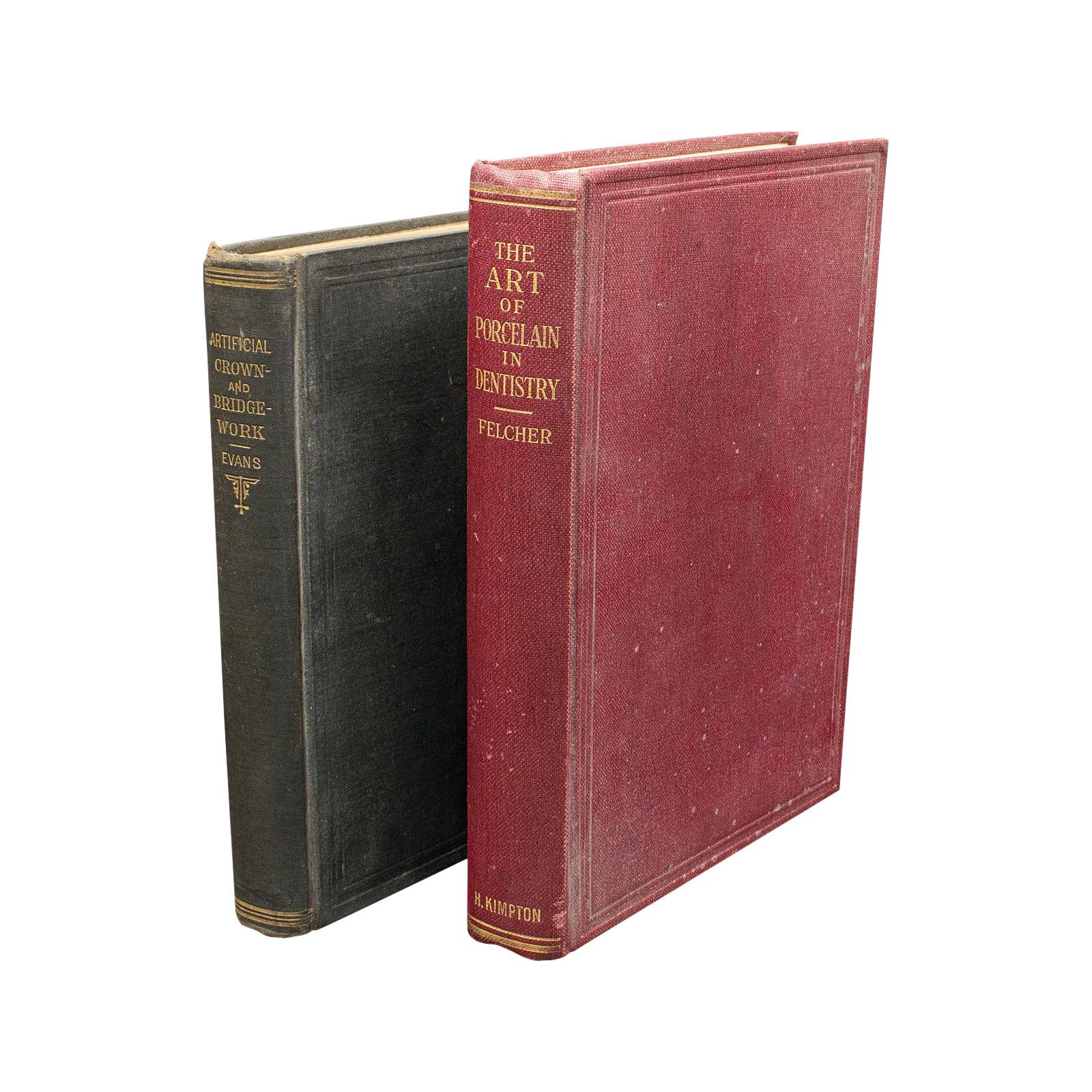Set of 2 Dentistry Books, English Language, Bound Medical Reference, Victorian For Sale
