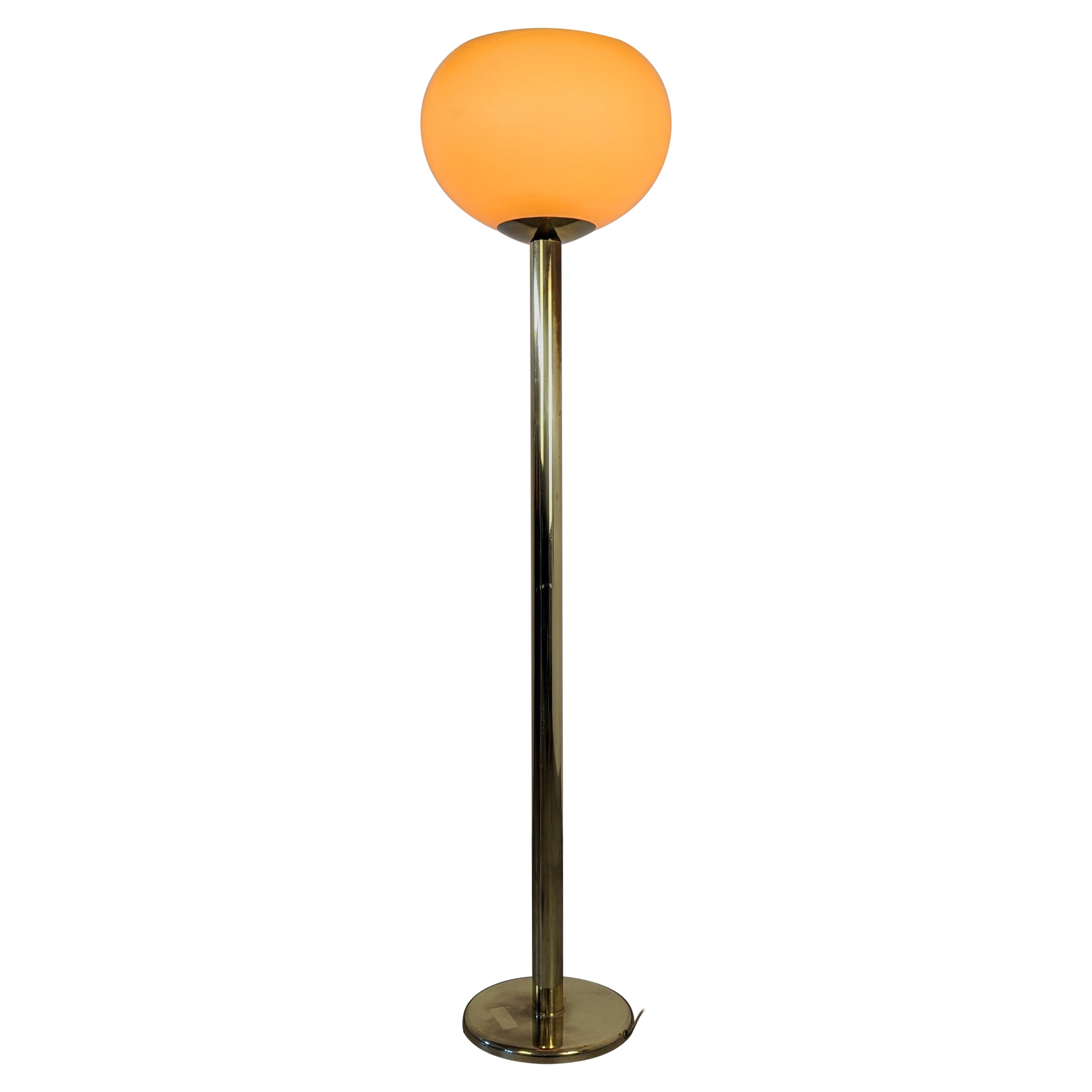 Postmodern Brass Floor Lamp by Rainbow Lamp Company, c1980s For Sale