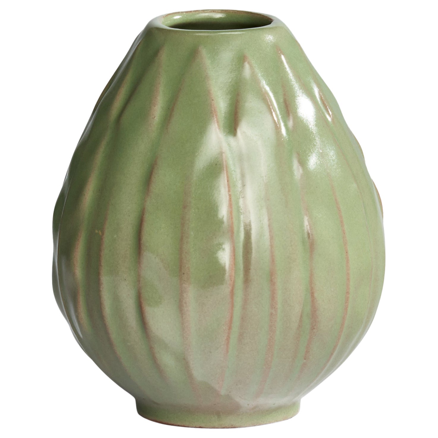 Upsala Ekeby, Vase, Earthenware, Sweden, 1930s For Sale