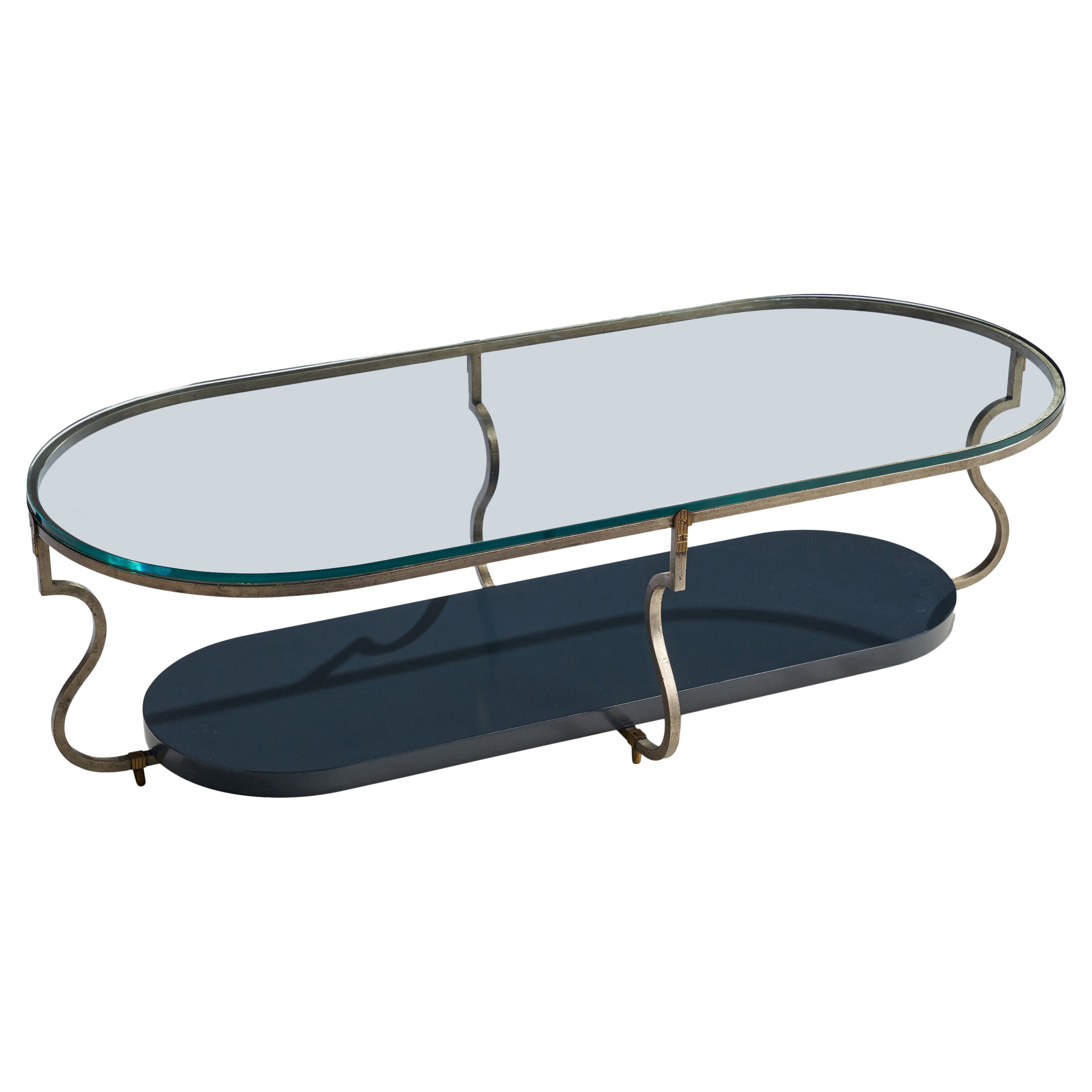 Tommi Parzinger, Coffee Table, Steel, Glass, Wood, USA, 1950s