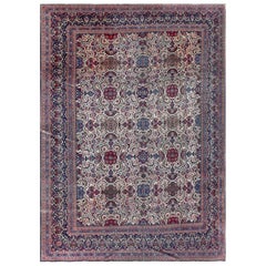 Antique Persian Dabir Kashan Carpet, Most Beautiful