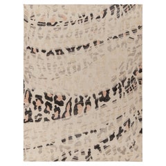 Rug & Kilim's Distressed Style Modern Rug in Black, White Abstract Pattern