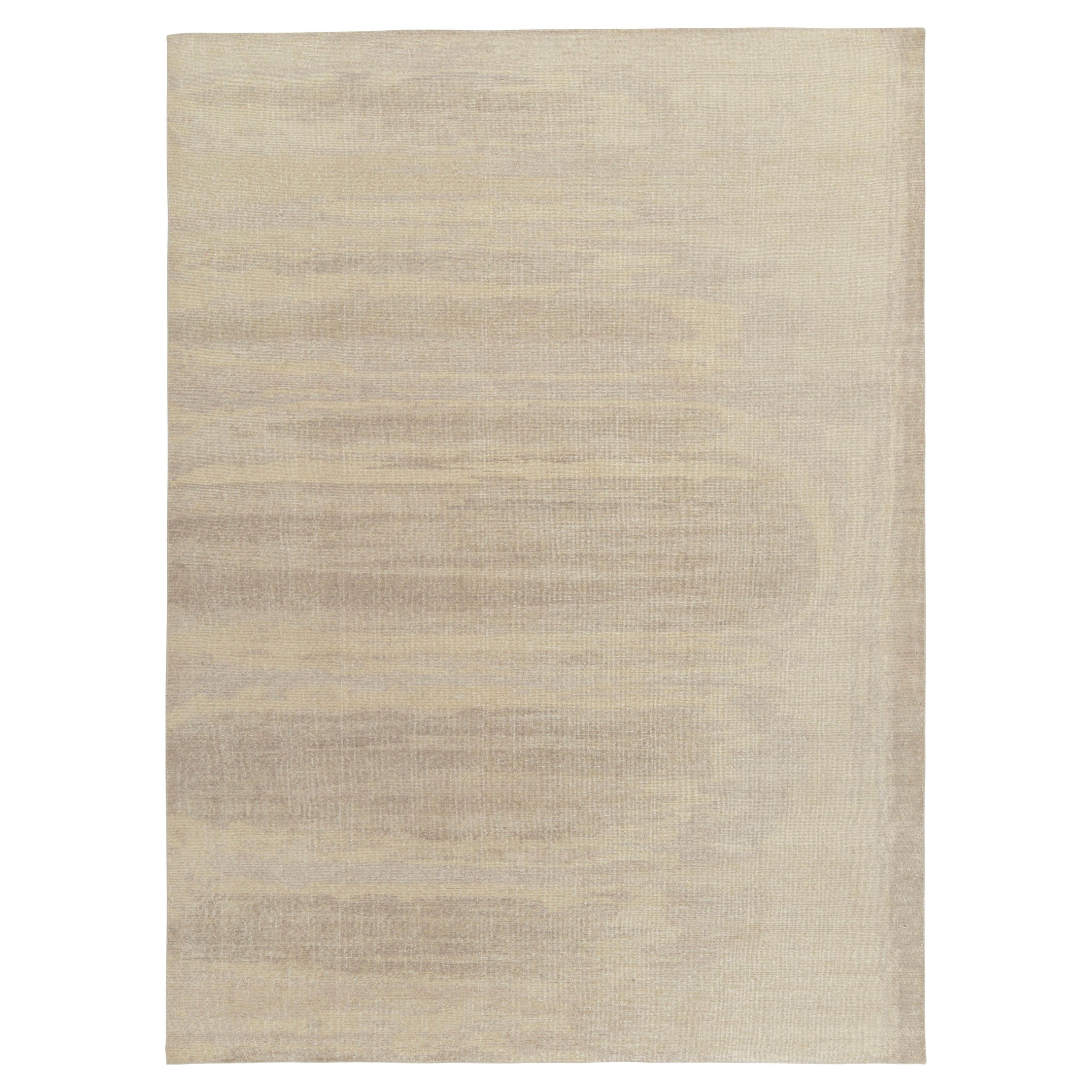 Rug & Kilim's Distressed Style Modern Teppich in Grau, Beige-Braun Abstraktes Muster im Angebot