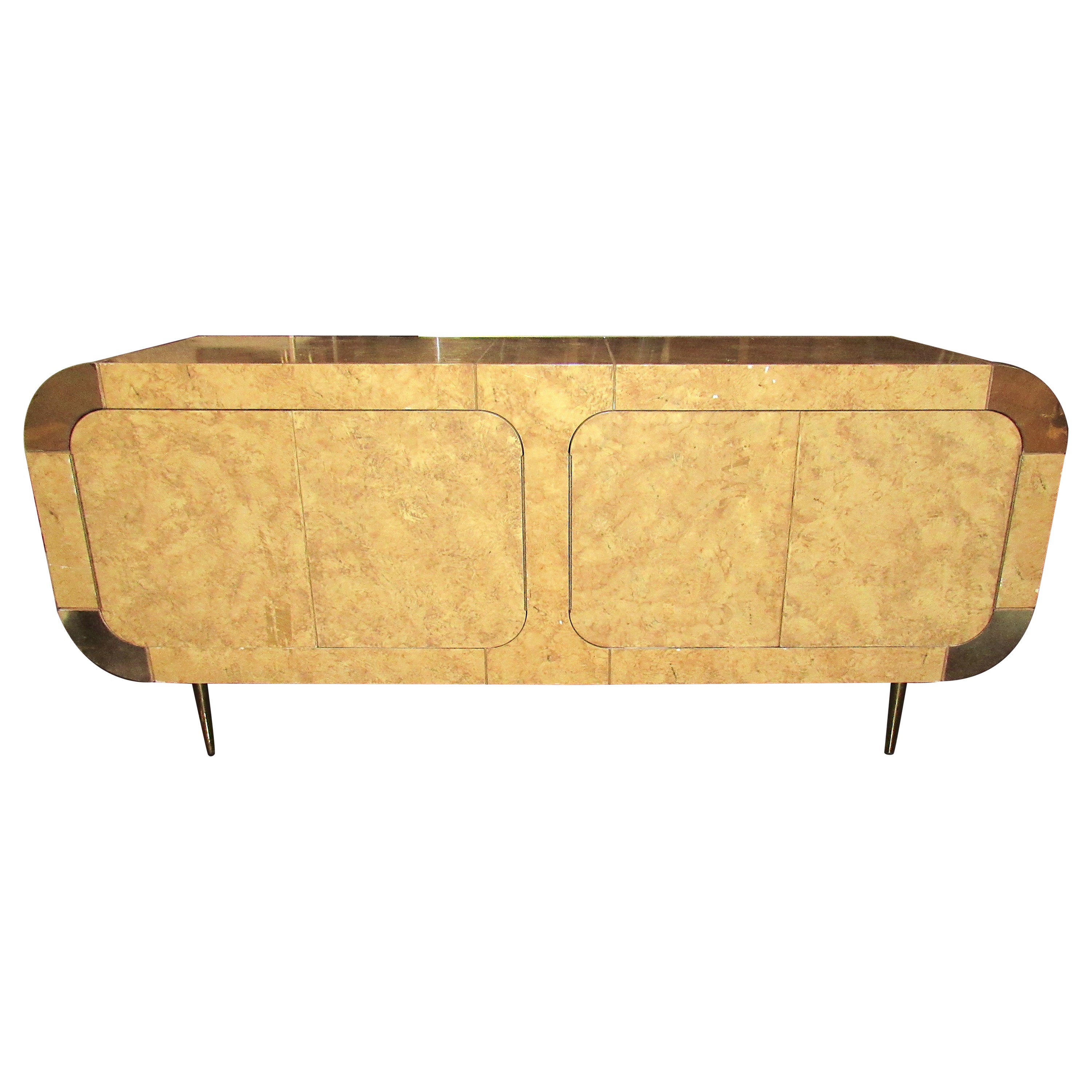 Stunning Lacquered & Brass Sideboard For Sale