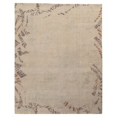 Rug & Kilim's Distressed Style Modern Rug in Creme, Brown, Golden Open Field