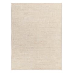 Rug & Kilim's Contemporary Rug in off White, Beige High-Low Geometric Pattern