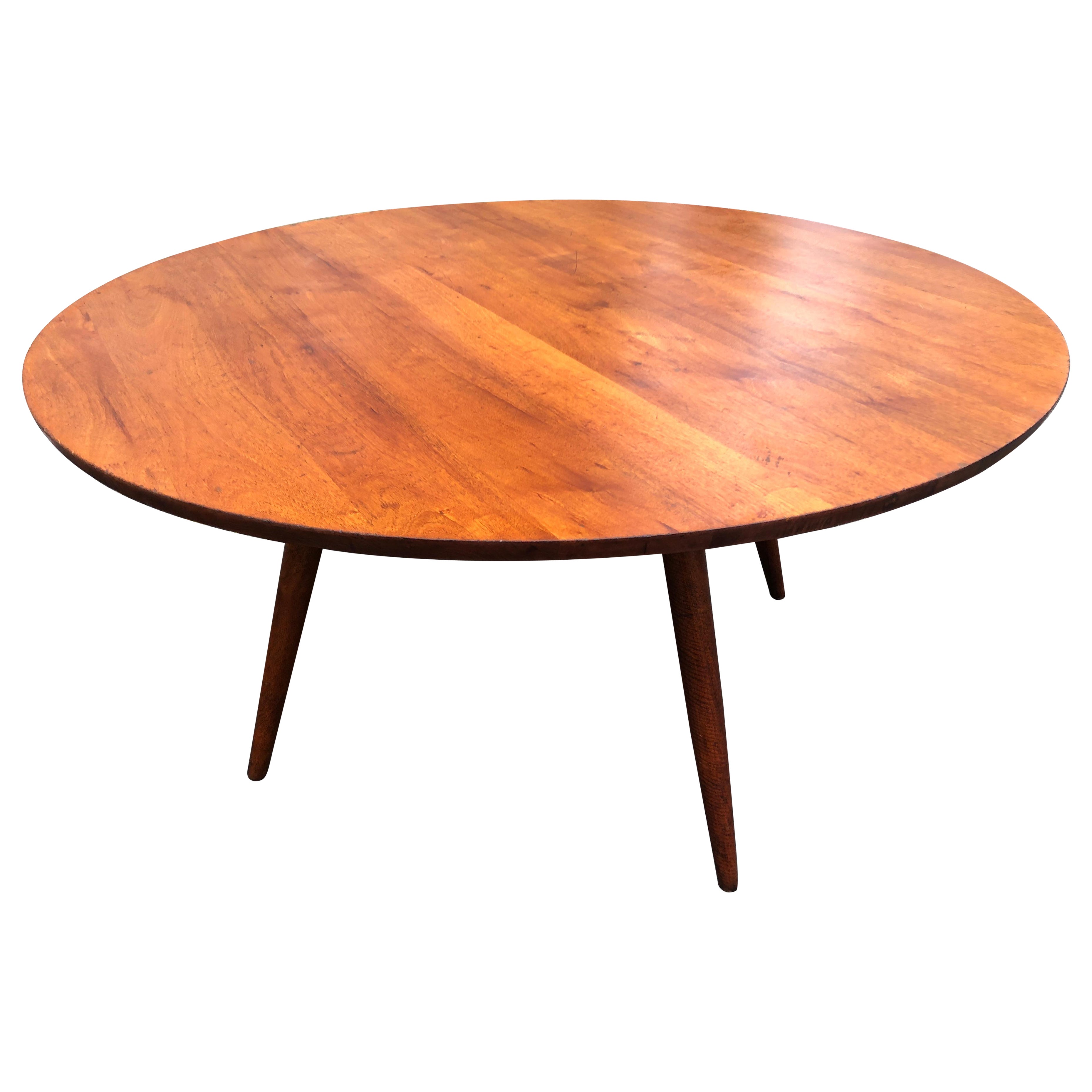 Fabulous George Nakashima Black Walnut Round Dining Table Mid-Century Modern