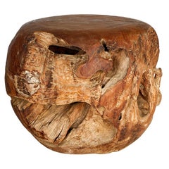 Monumental Teakholz Ball Beistelltisch