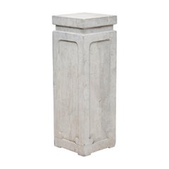 Chinese Stone Pedestal with Tea Table Carvings