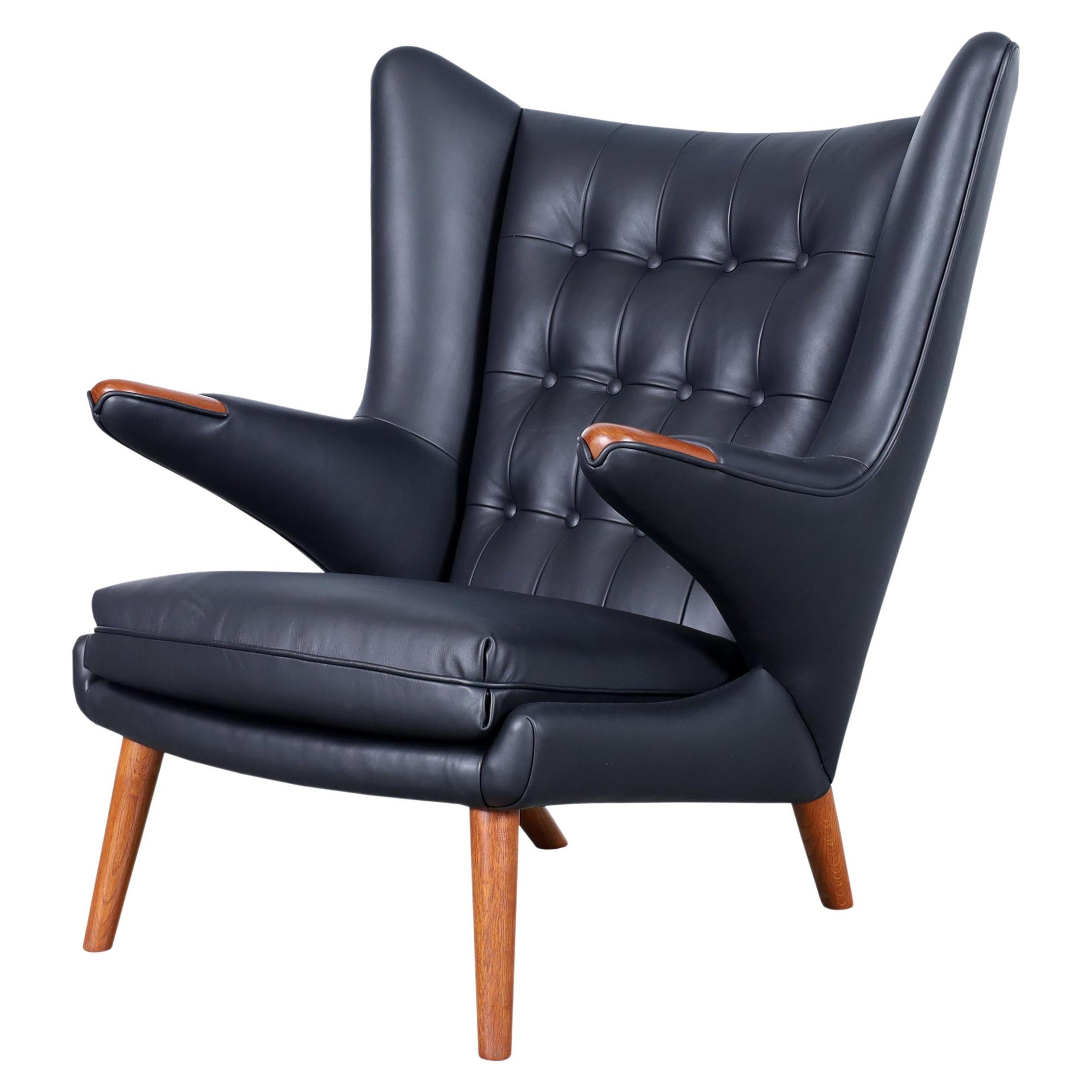 Danish Modern Leather "Papa Bear" Chair by Hans J. Wegner for A.P. Stolen