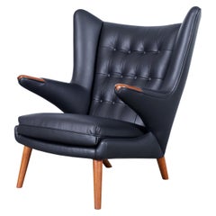 Danish Modern Leather "Papa Bear" Chair by Hans J. Wegner for A.P. Stolen