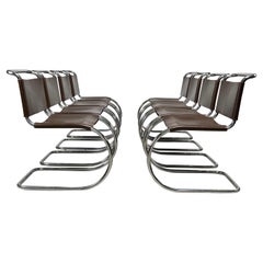 Set of Eight MR10 Dining Chairs by Mies van der Rohe for knoll 
