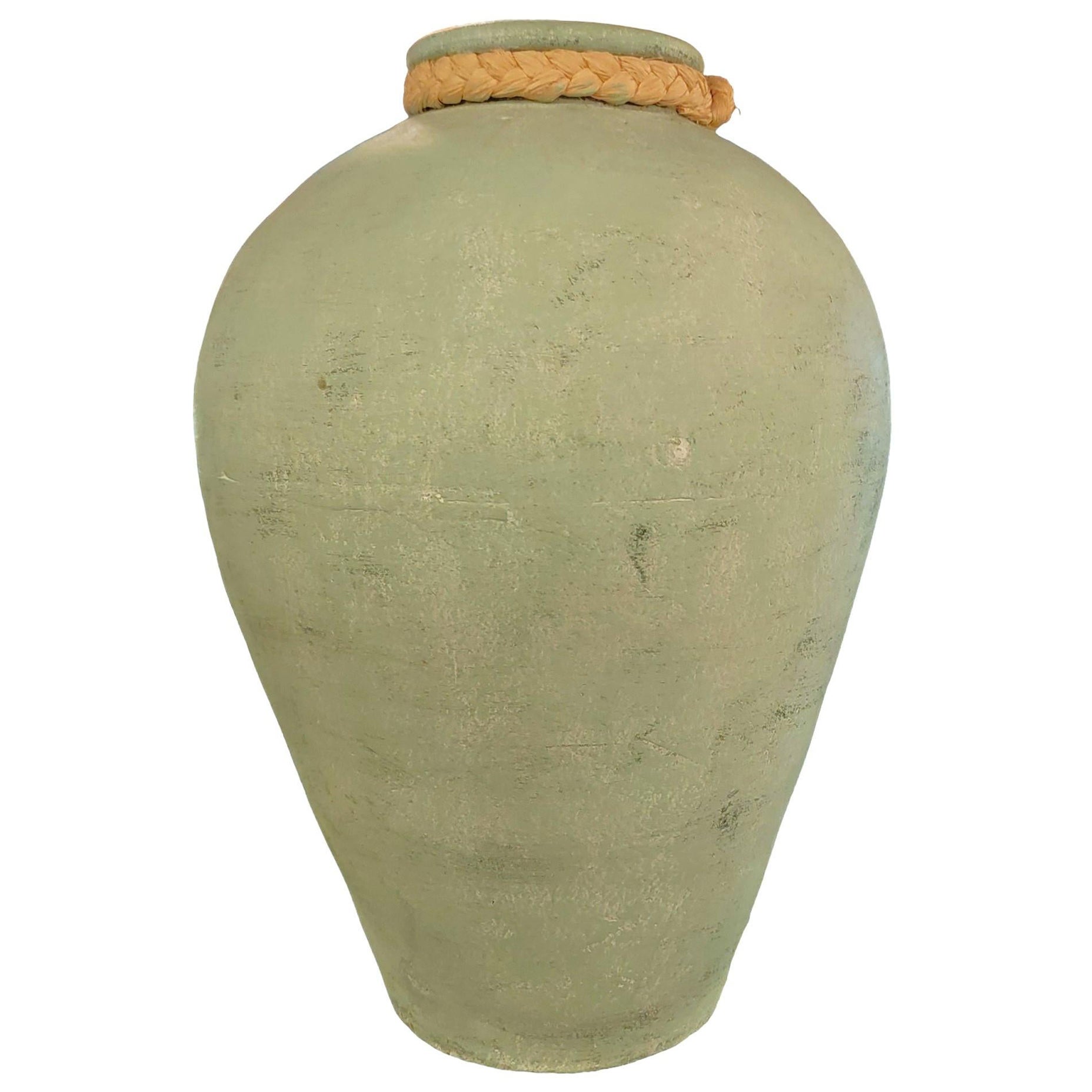 Powder Painted Vase With Rope Top Rung For Sale